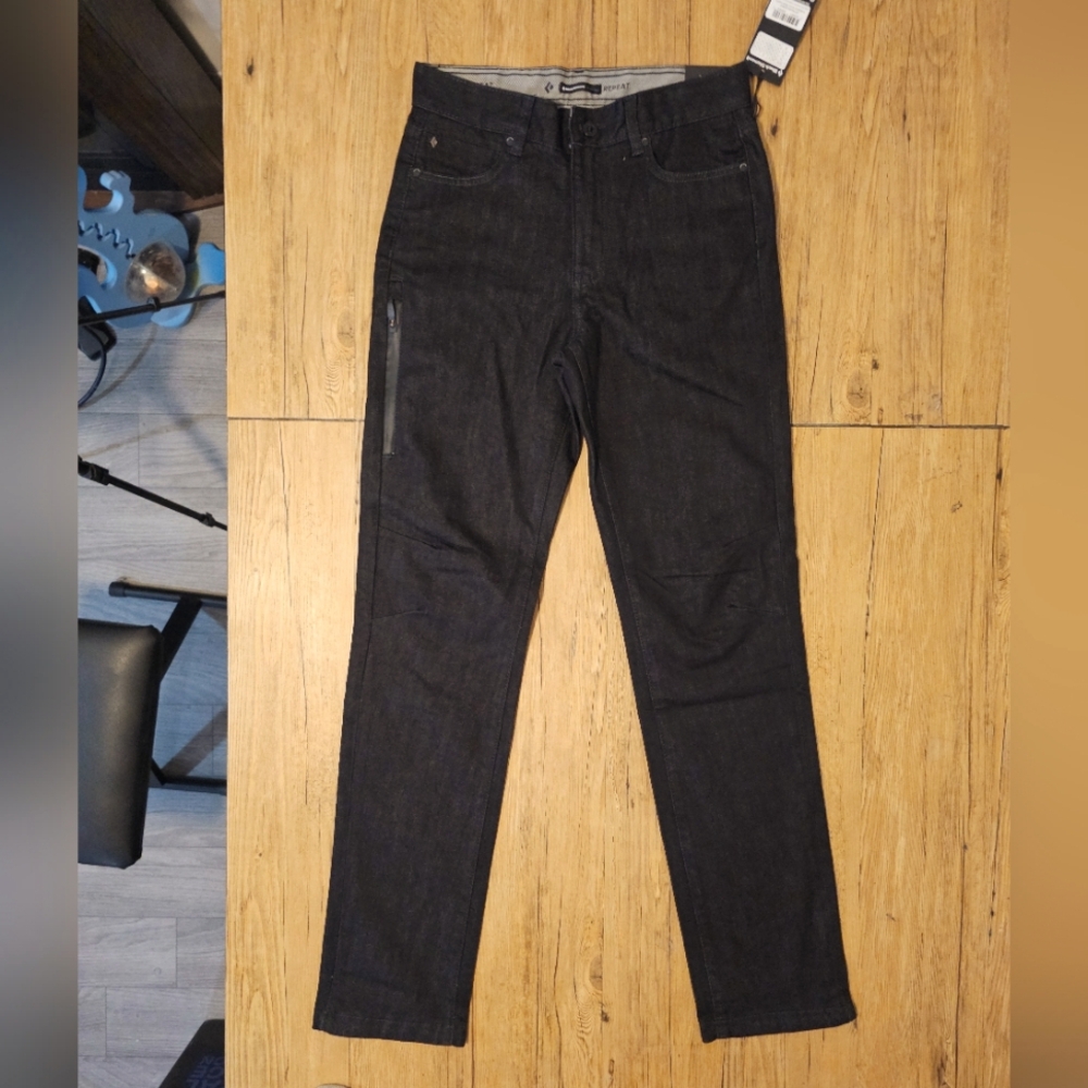 NWT Black Diamond Mission Wool Blend Denim Pant Size 30 x 34 Black